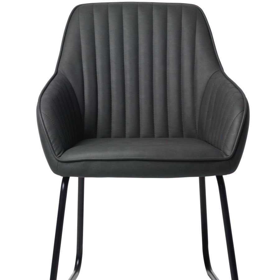 Brooklyn stoel met armleuning grijs PU